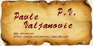 Pavle Valjanović vizit kartica